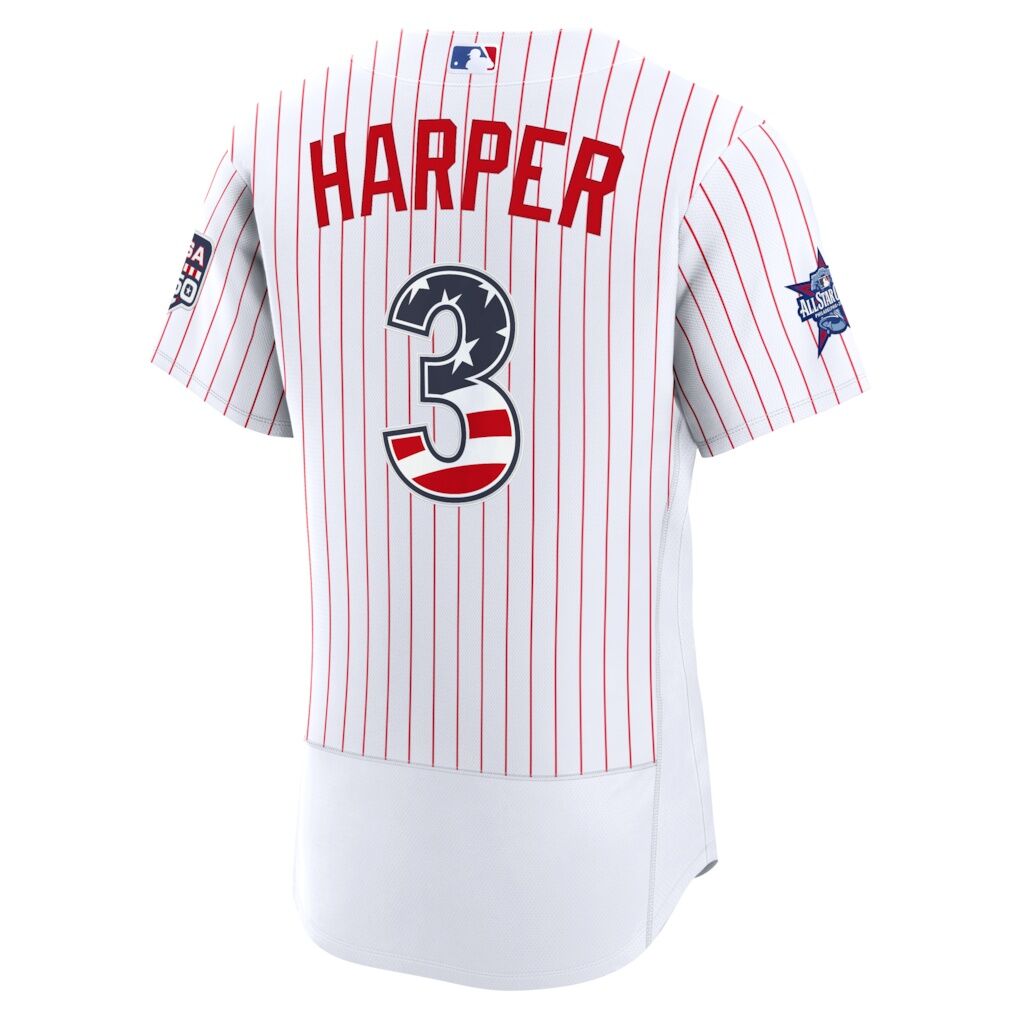 2026 All-Star Edition Stars & Stripes Philadelphia Phillies Bryce Harper Nike White Authentic Jersey