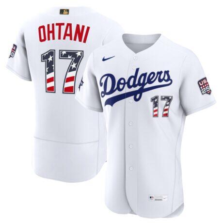 2026 All-Star Edition Stars & Stripes Los Angeles Dodgers Shohei Ohtani Nike White Authentic Jersey - - Front View