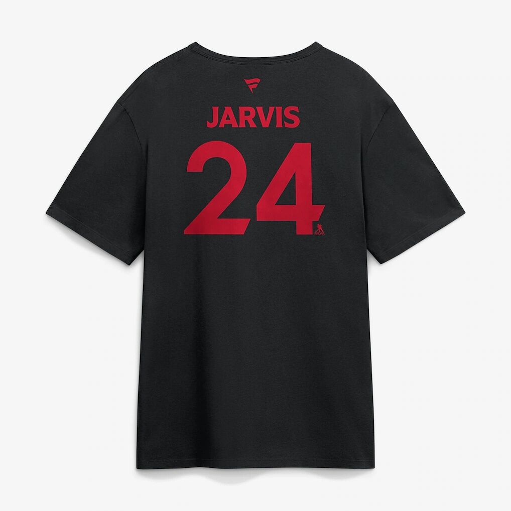 Seth Jarvis Carolina Hurricanes Fashion7 2026 Stanley Cup Champions Authentic Pro Name & Number T-Shirt