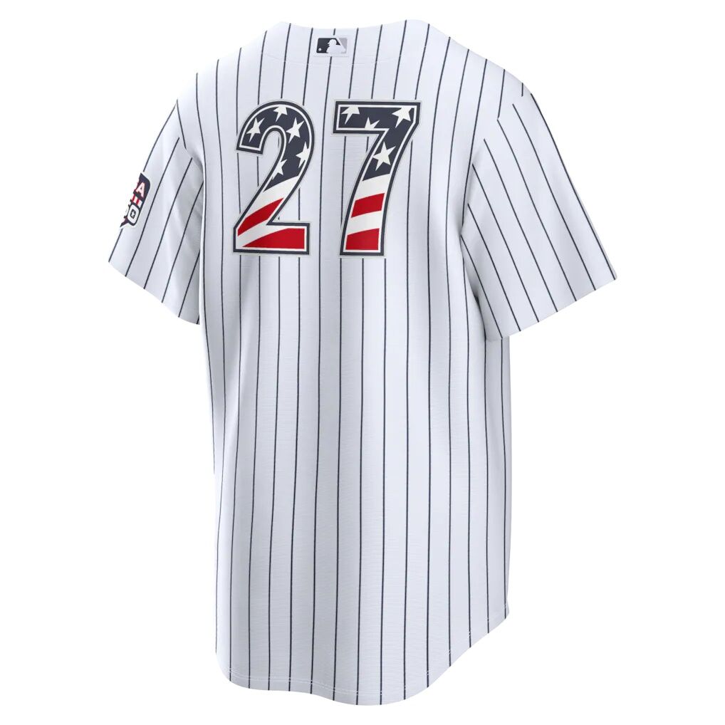 Fourth of July New York Yankees Giancarlo Stanton Nike White USA 250 Stadium Jersey