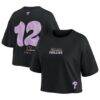 Kyle Schwarber Philadelphia Phillies Fashion7 Women's Name & Number Cropped Top - Black - Front View