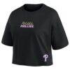 Kyle Schwarber Philadelphia Phillies Fashion7 Women's Name & Number Cropped Top - Black - Side View