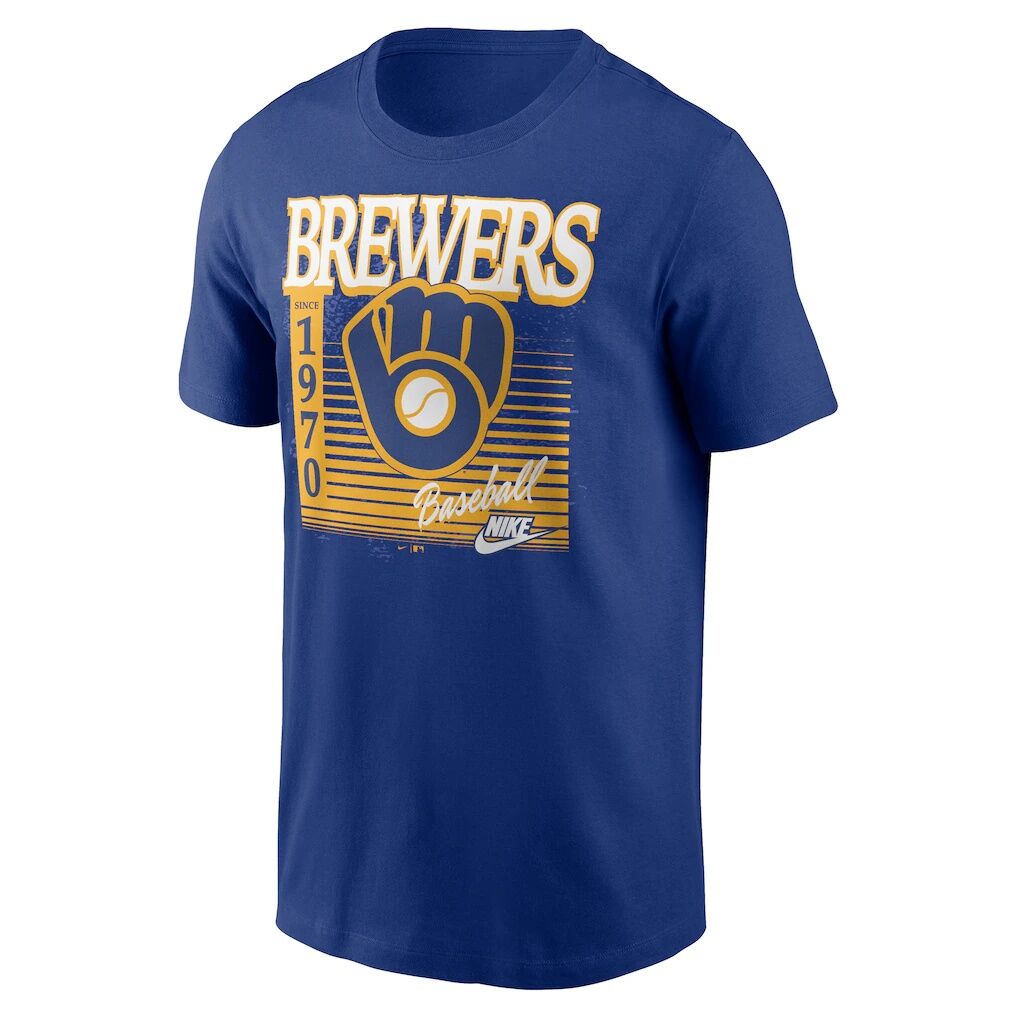 Milwaukee Brewers Nike Cooperstown Logo T-Shirt - Royal