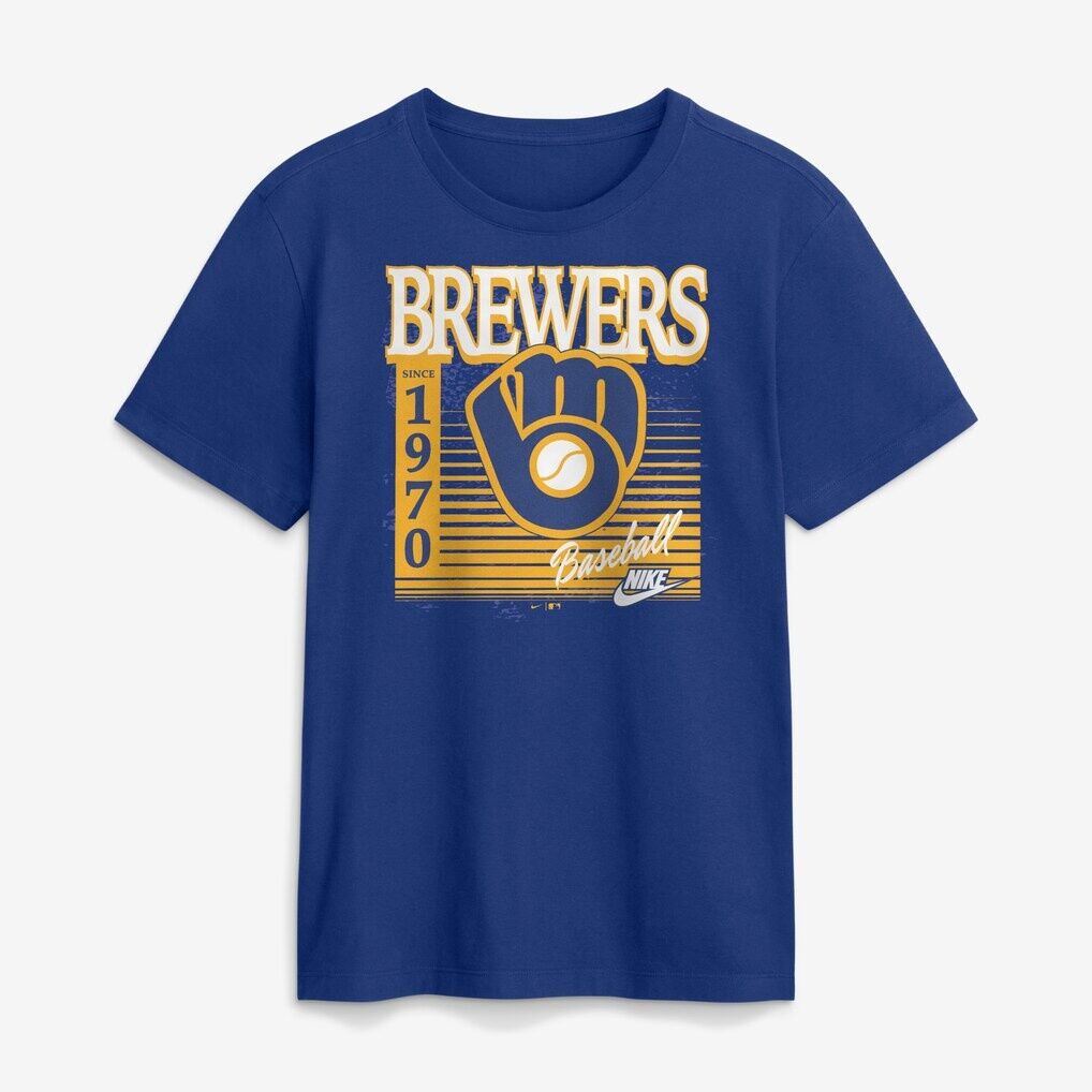Milwaukee Brewers Nike Cooperstown Logo T-Shirt - Royal