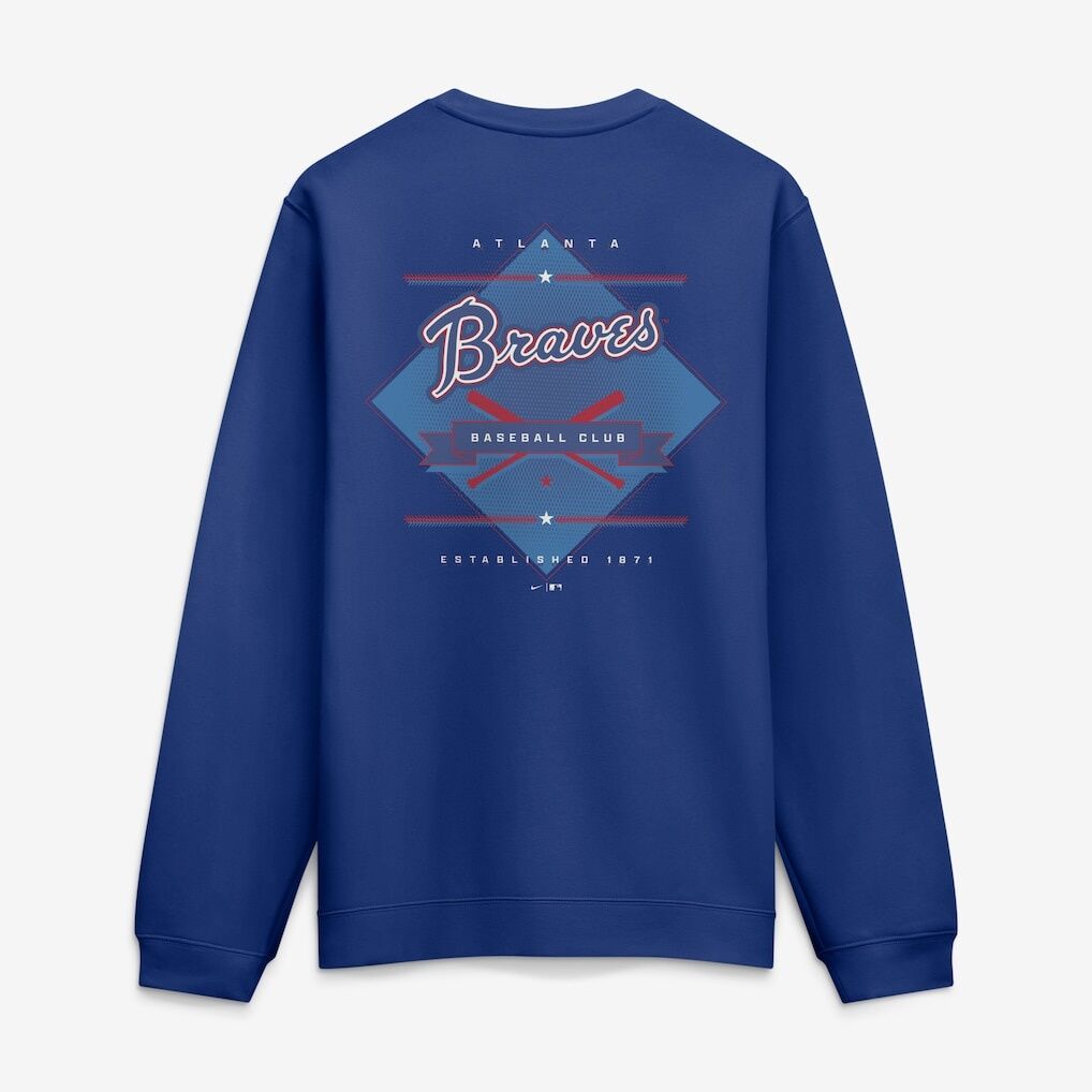 Atlanta Braves Nike Cooperstown Diamond Sweatshirt - Royal