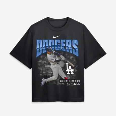 Mookie Betts Los Angeles Dodgers Nike Women's Premium Essentials Boxy T-Shirt - Black - Front View