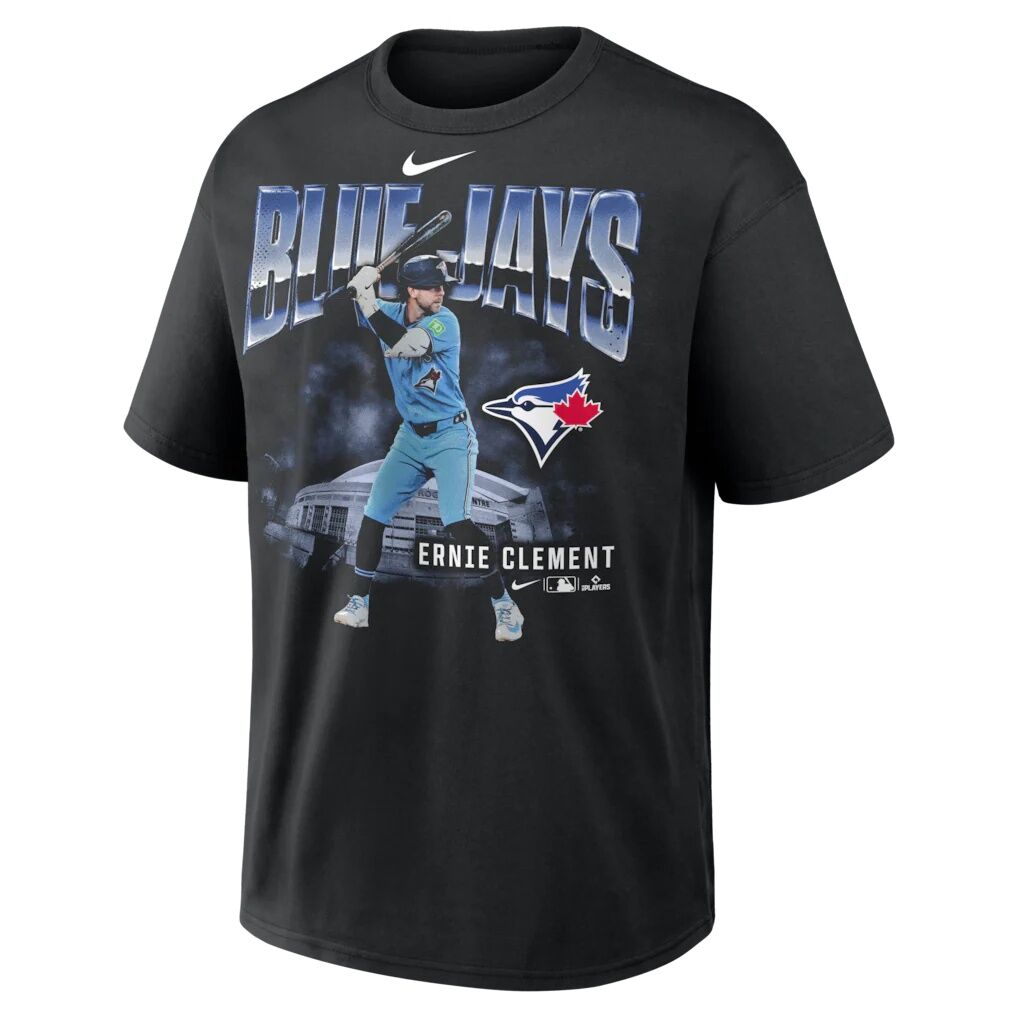Ernie Clement Toronto Blue Jays Nike Enlarged Player Graphic Max90 Heavyweight T-Shirt