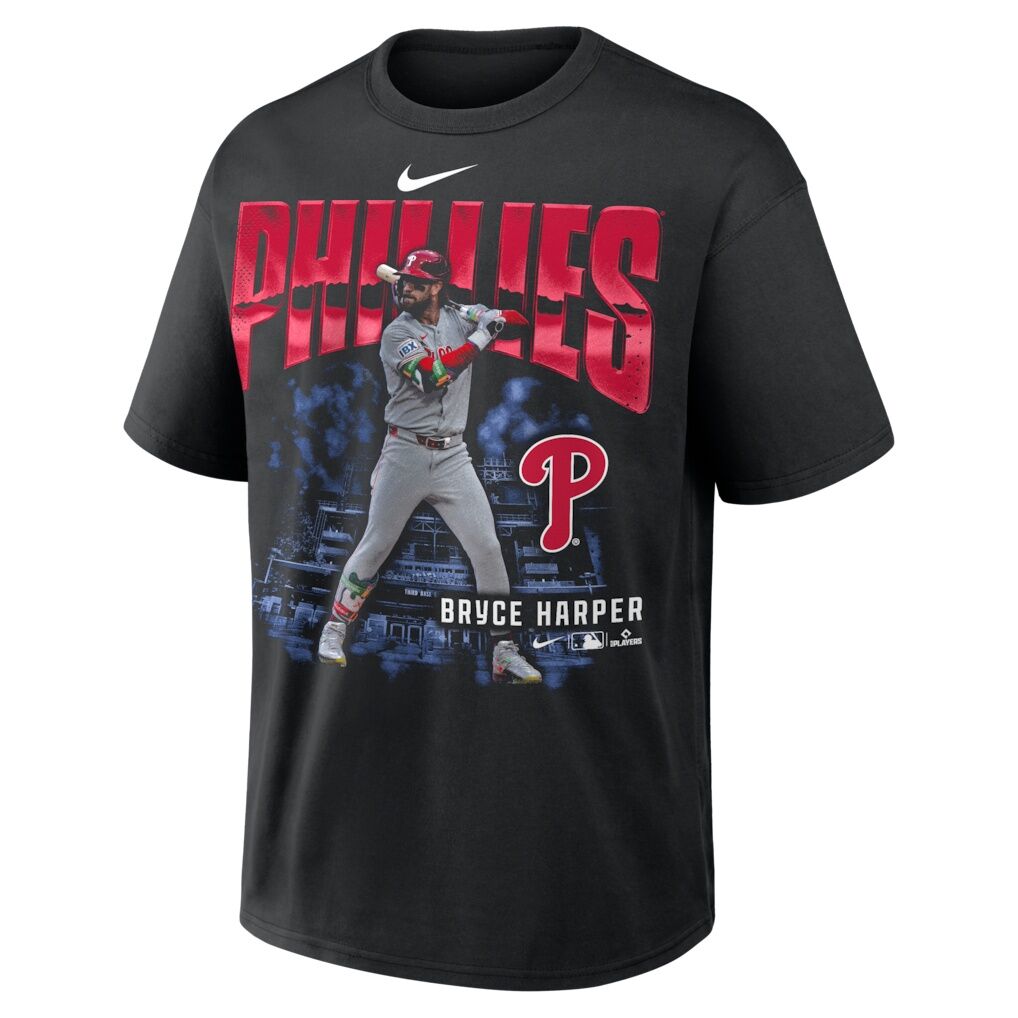 Bryce Harper Philadelphia Phillies Nike Enlarged Player Graphic Max90 Heavyweight T-Shirt