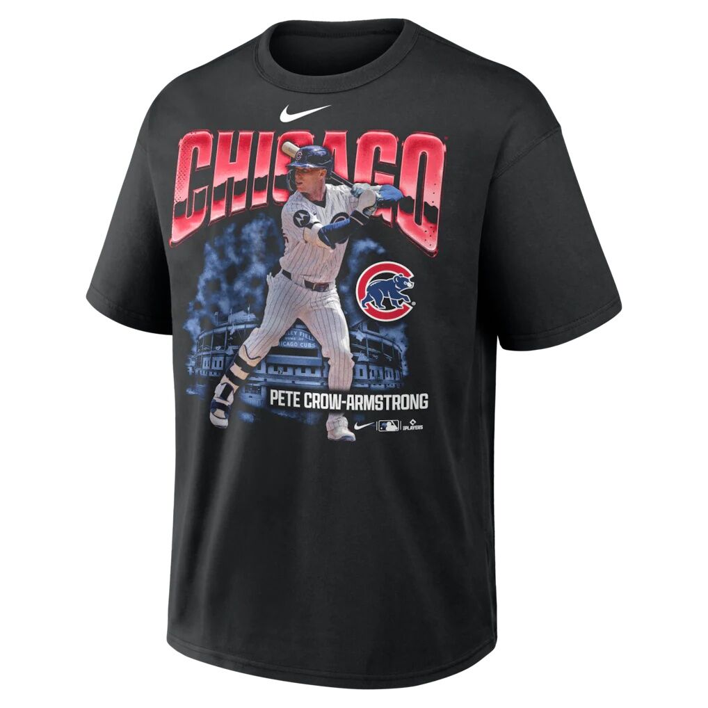 Pete Crow-Armstrong Chicago Cubs Nike Enlarged Player Graphic Max90 Heavyweight T-Shirt