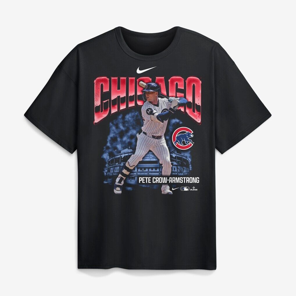 Pete Crow-Armstrong Chicago Cubs Nike Enlarged Player Graphic Max90 Heavyweight T-Shirt