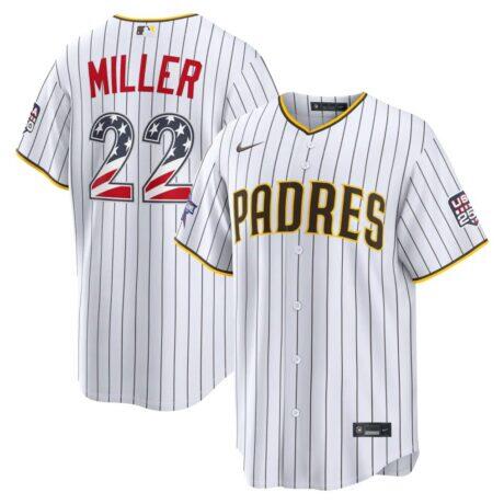 2026 All-Star Edition Stars & Stripes San Diego Padres Mason Miller Nike White Stadium Jersey - - Front View