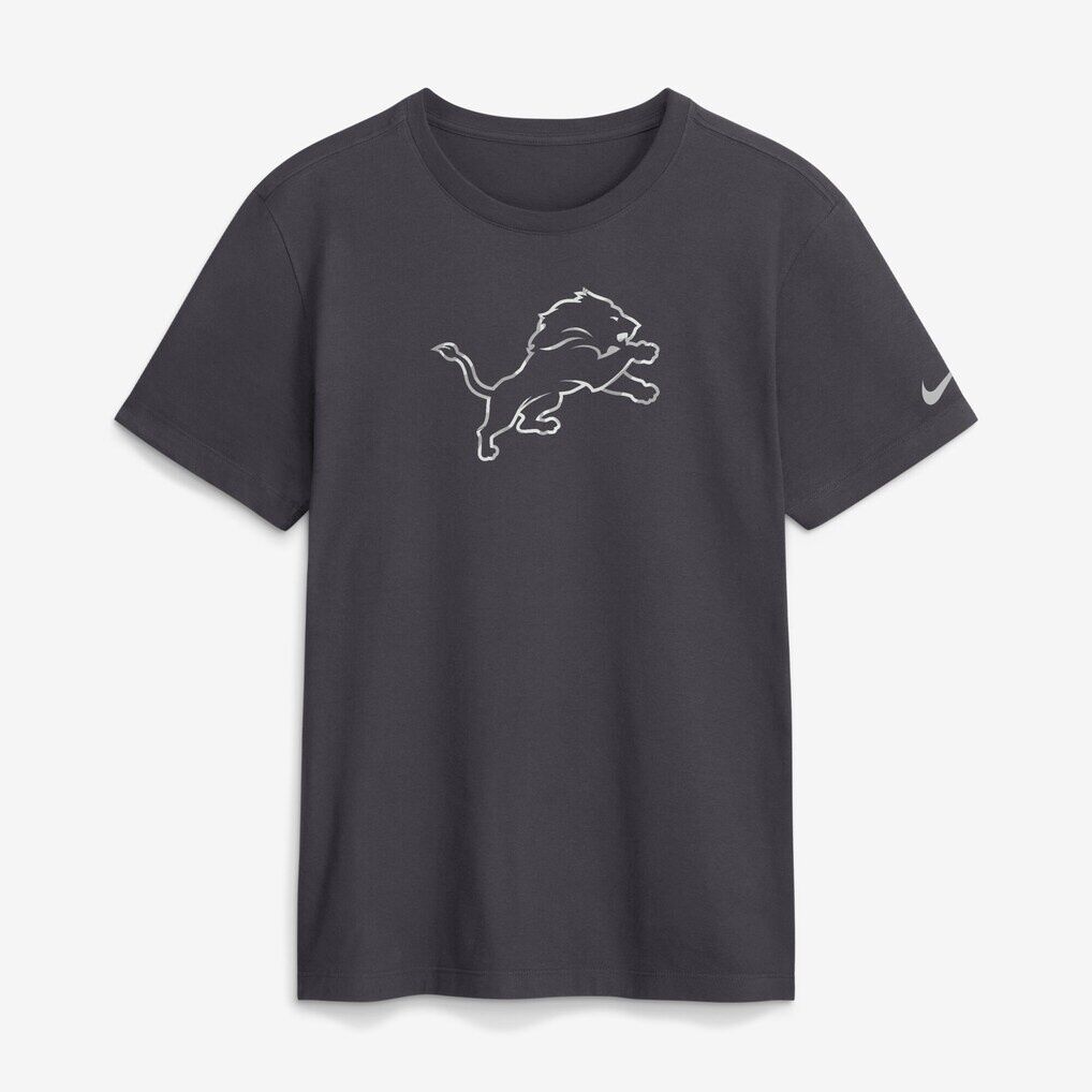 Detroit Lions Nike Fractal Logo T-Shirt - Anthracite