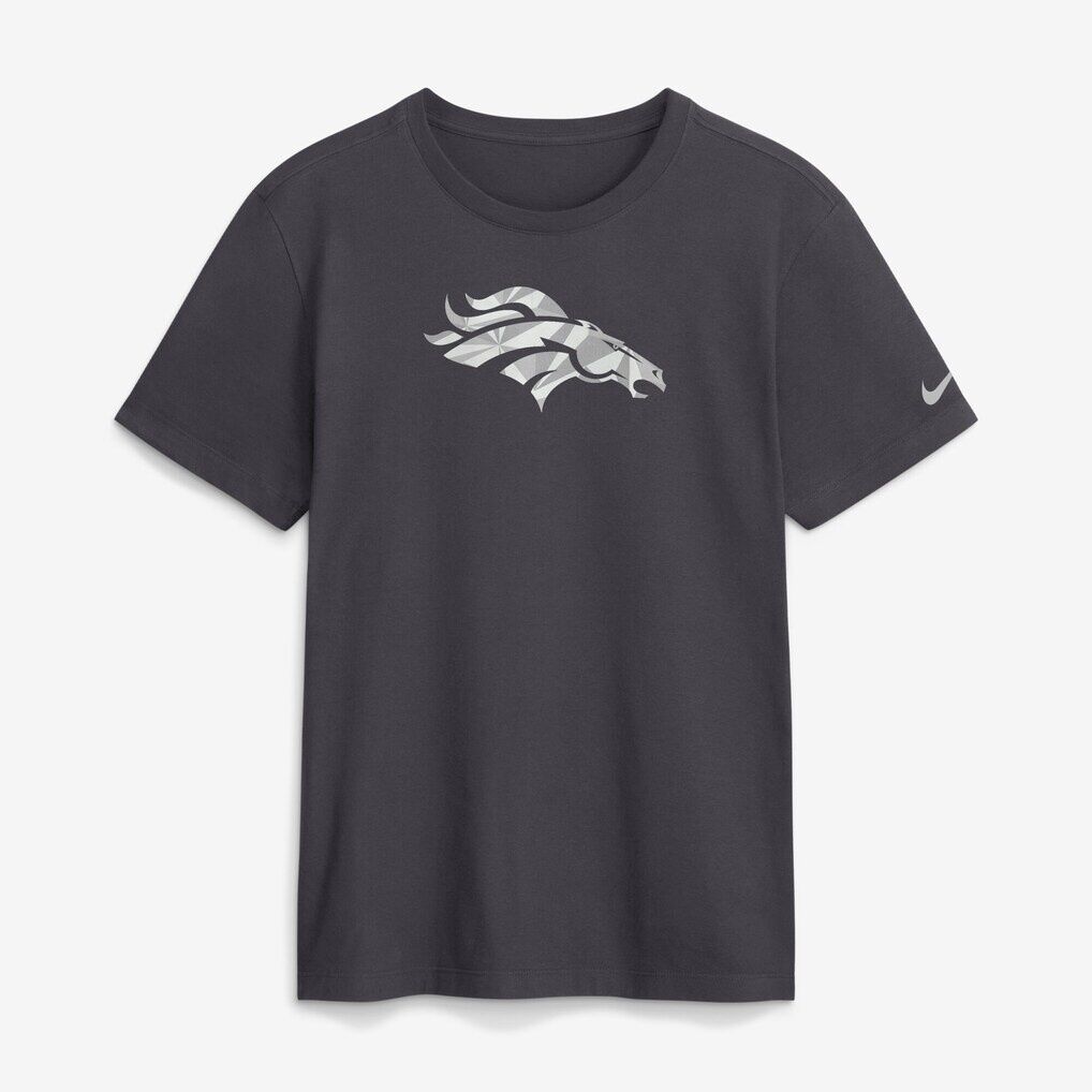 Denver Broncos Nike Fractal Logo T-Shirt - Anthracite