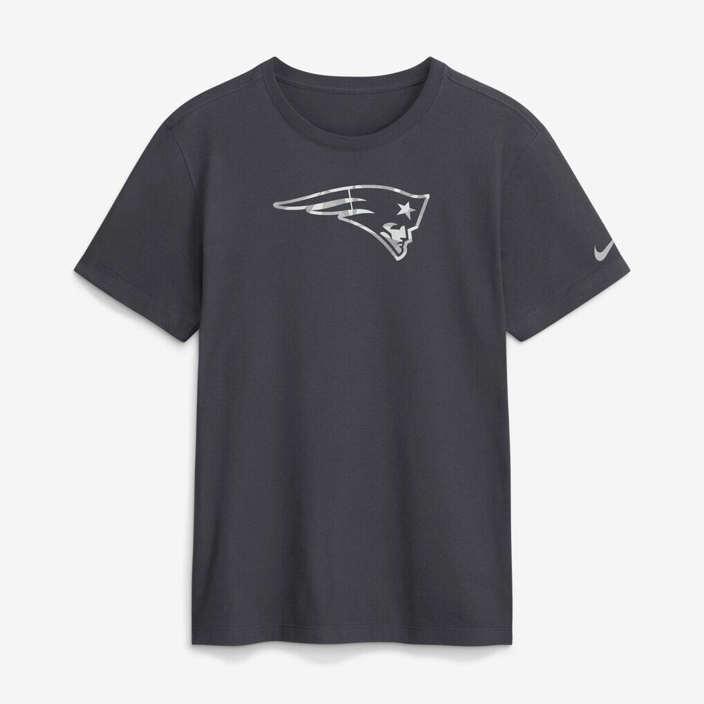 New England Patriots Nike Fractal Logo T-Shirt - Anthracite