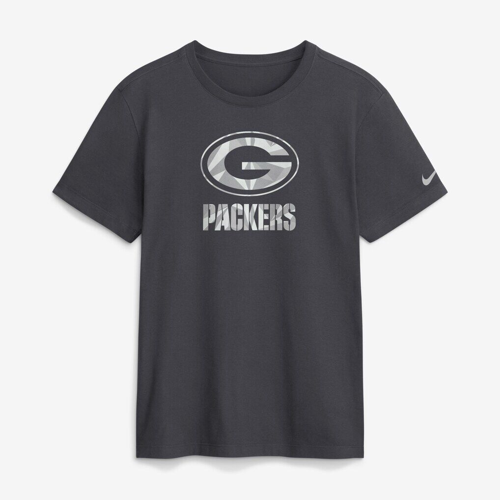 Green Bay Packers Nike Fractal Logo T-Shirt - Anthracite