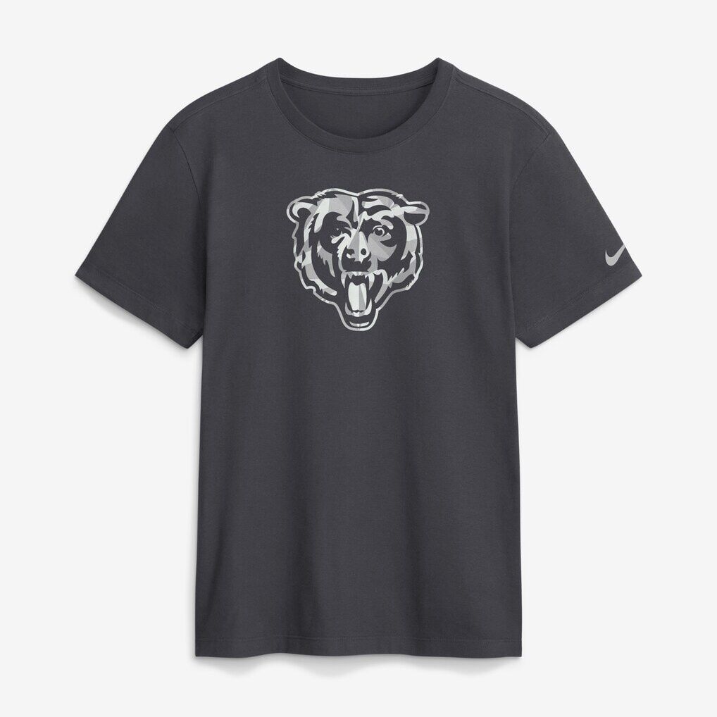 Chicago Bears Nike Fractal Logo T-Shirt - Anthracite