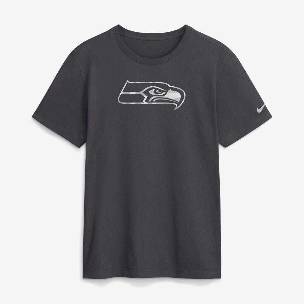 Seattle Seahawks Nike Fractal Logo T-Shirt - Anthracite