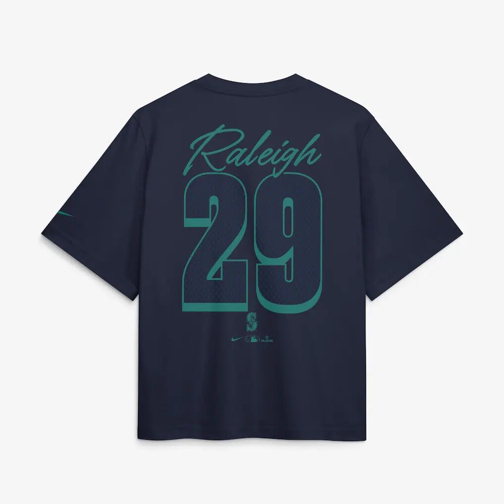 Cal Raleigh Seattle Mariners Nike Women's Premium Essentials Boxy Name & Number T-Shirt