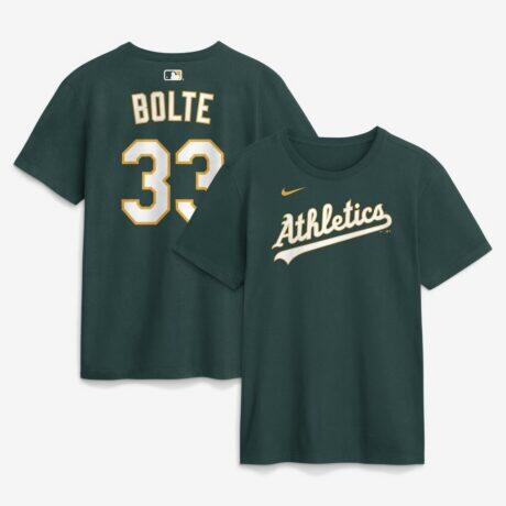 Henry Bolte Athletics Nike Name & Number T-Shirt - Green - Front View