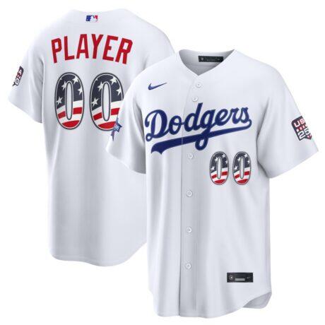 2026 All-Star Edition Stars & Stripes Los Angeles Dodgers Nike White Stadium Pick-A-Player Jersey - - Front View