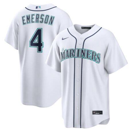 Colt Emerson Seattle Mariners Nike Home Replica Jersey - White - Front View
