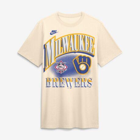 Milwaukee Brewers Nike Vintage Tri-Blend T-Shirt - - Front View