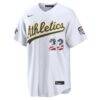 2026 All-Star Edition Stars & Stripes Athletics Shea Langeliers Nike White Stadium Jersey - - Side View