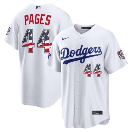 2026 All-Star Edition Stars & Stripes Los Angeles Dodgers Andy Pages Nike White Stadium Jersey - - Front View