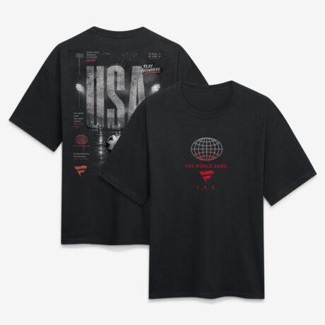 USA Fashion7 Streets Of The World Heavyweight T-Shirt - Black - Front View