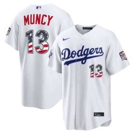 2026 All-Star Edition Stars & Stripes Los Angeles Dodgers Max Muncy Nike White Stadium Jersey - - Front View
