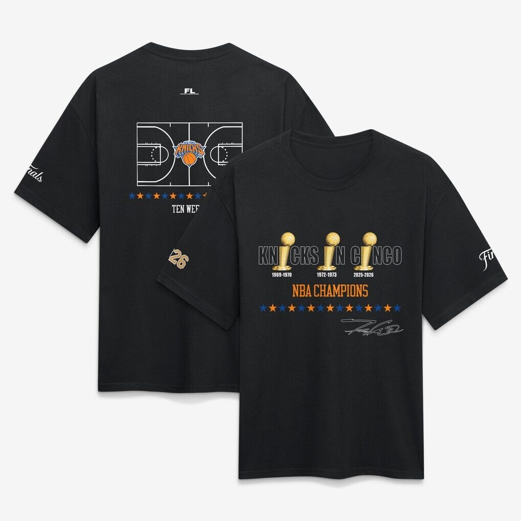 New York Knicks Fashion7 x Futura Three-Time NBA Finals Champions Court Heavyweight T-Shirt
