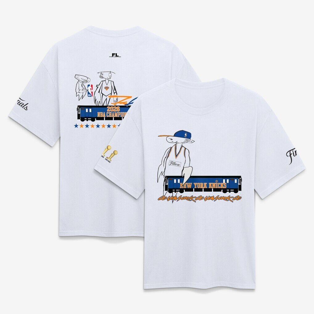 New York Knicks Fashion7 x Futura 2026 NBA Finals Champions Train Heavyweight T-Shirt