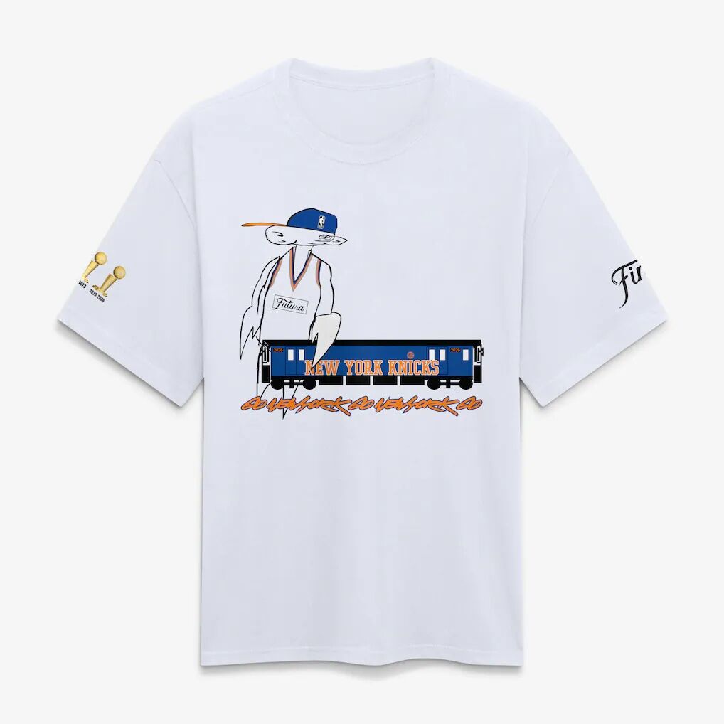 New York Knicks Fashion7 x Futura 2026 NBA Finals Champions Train Heavyweight T-Shirt