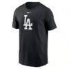 Los Angeles Dodgers Nike Fuse Large Logo T-Shirt - Black - Detail View