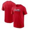 Atlanta Braves Nike Fuse Wordmark T-Shirt - Red - Front View