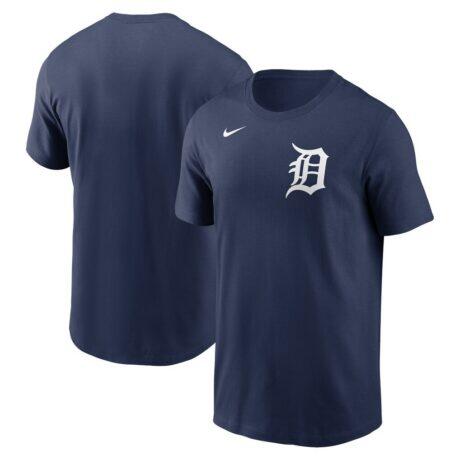 Detroit Tigers Nike Fuse Wordmark T-Shirt - Navy - Front View