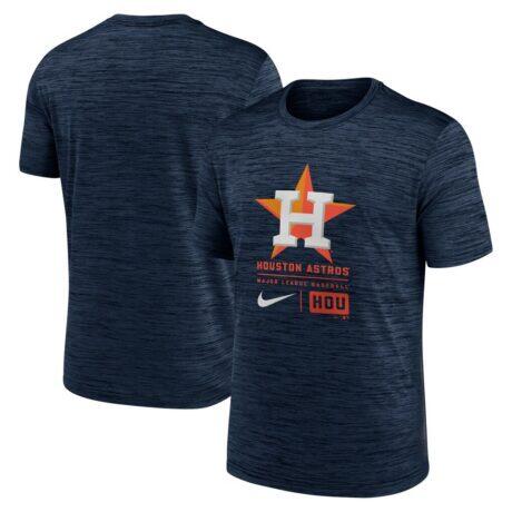 Houston Astros Nike Large Logo Velocity T-Shirt - Navy - Front View