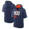 Houston Astros Nike Tri Code Lockup Short Sleeve Pullover Hoodie - Navy - Front View