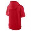 Los Angeles Angels Nike Tri Code Lockup Short Sleeve Pullover Hoodie - Red - Detail View