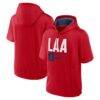 Los Angeles Angels Nike Tri Code Lockup Short Sleeve Pullover Hoodie - Red - Front View