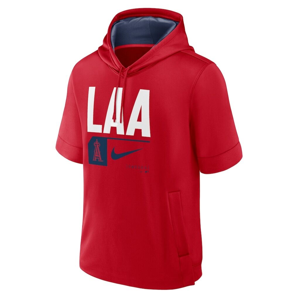 Los Angeles Angels Nike Tri Code Lockup Short Sleeve Pullover Hoodie