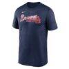 Atlanta Braves Nike Legend Fuse Wordmark T-Shirt - Navy - Back View
