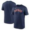 Houston Astros Nike Legend Fuse Wordmark T-Shirt - Navy - Front View