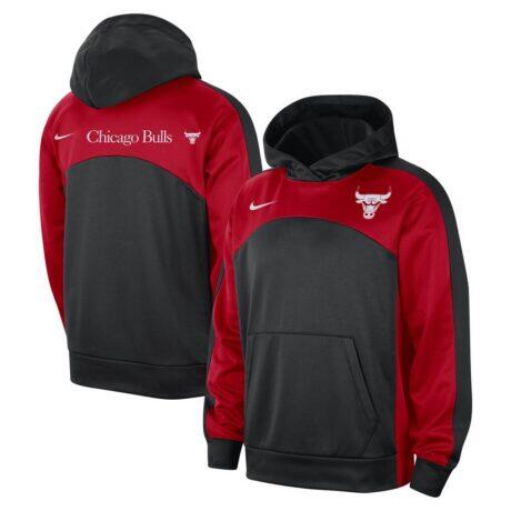 Chicago Bulls Nike Authentic Starting Five Force Performance Pullover Hoodie - - Front View