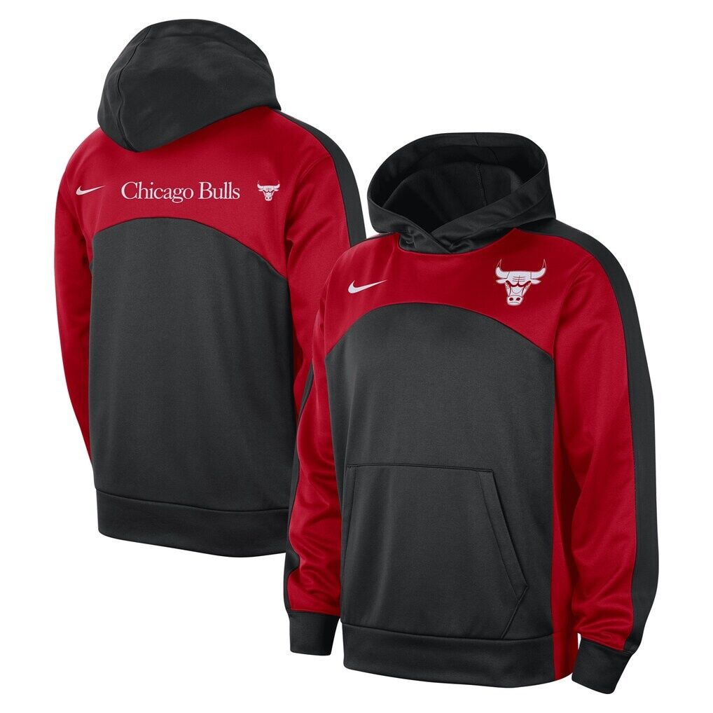 Chicago Bulls Nike Authentic Starting Five Force Performance Pullover Hoodie – Black/Red