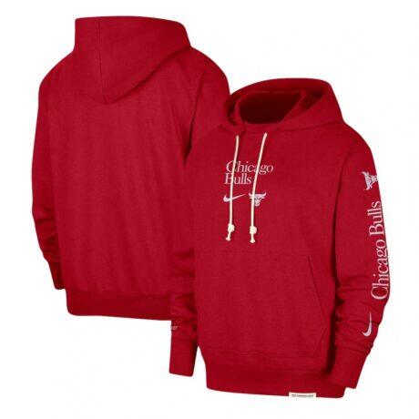 Chicago Bulls Nike Authentic Performance Pullover Hoodie - Red - Front View