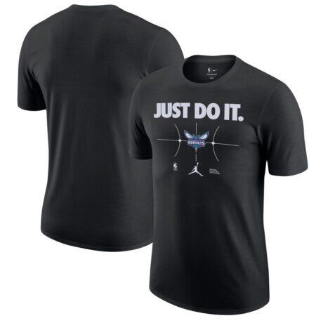 Charlotte Hornets Nike Just Do It T-Shirt - Black - Front View