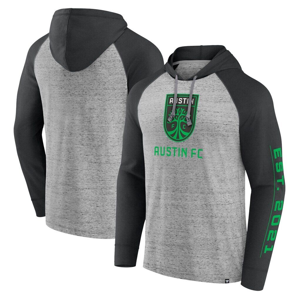 Austin FC Fashion7 Deflection Raglan Pullover Hoodie – Steel