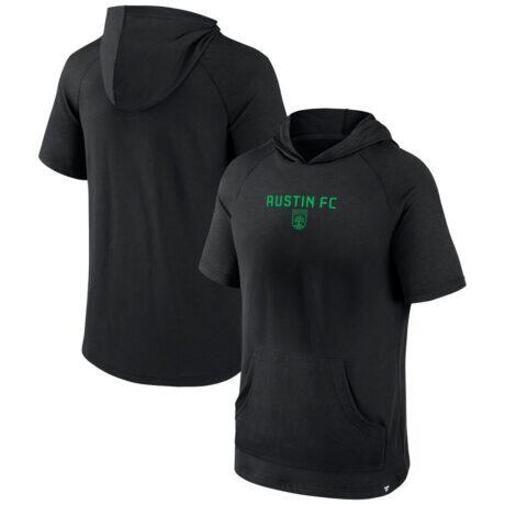 Austin FC Fashion7 Match Raglan Short Sleeve Pullover Hoodie - Black - Front View