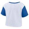 Chicago Cubs Fashion7 Women's Large Logo Cropped T-Shirt - White - Detail View